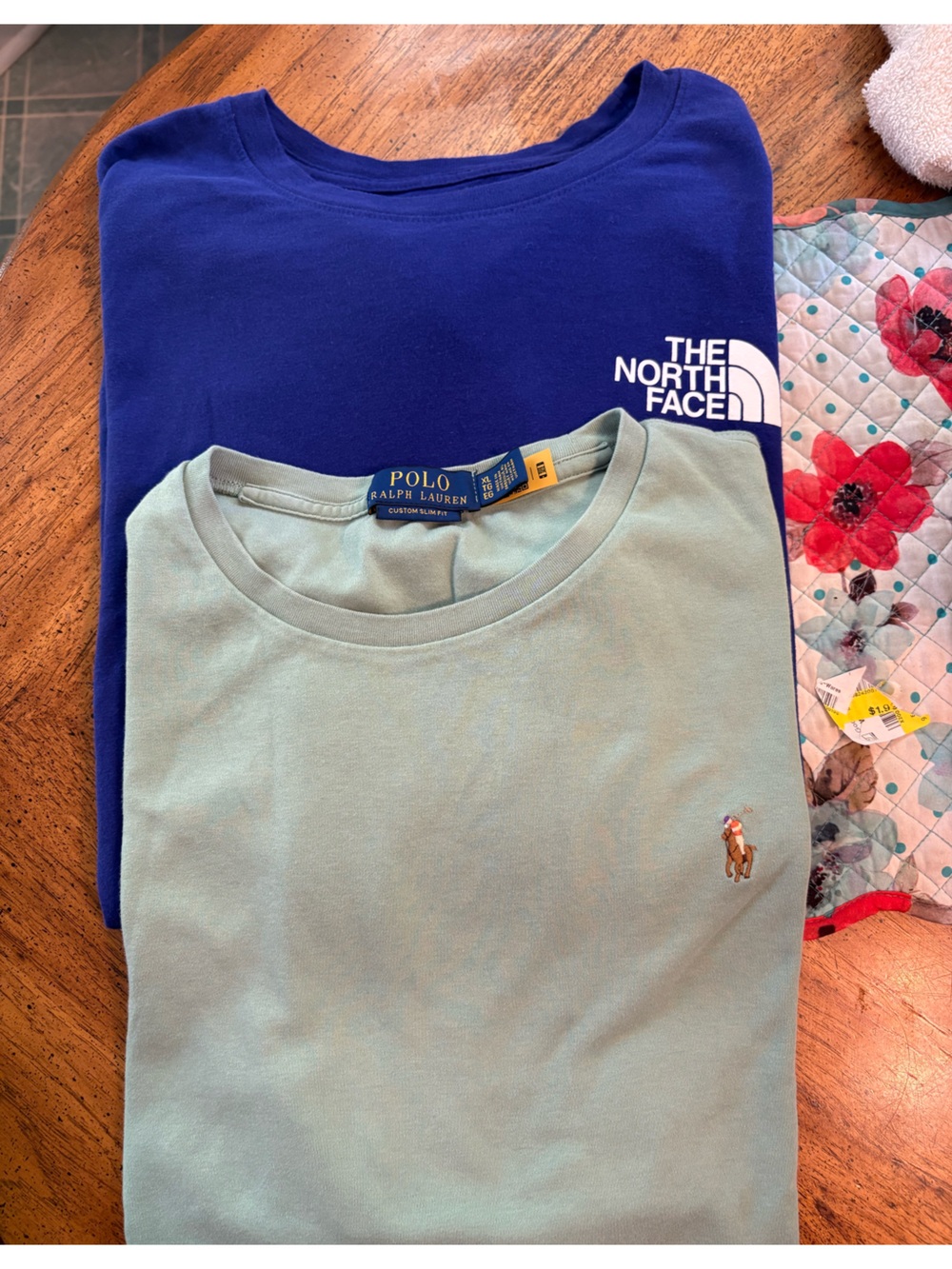 North Face and Polo RL t shirts. 100% cotton